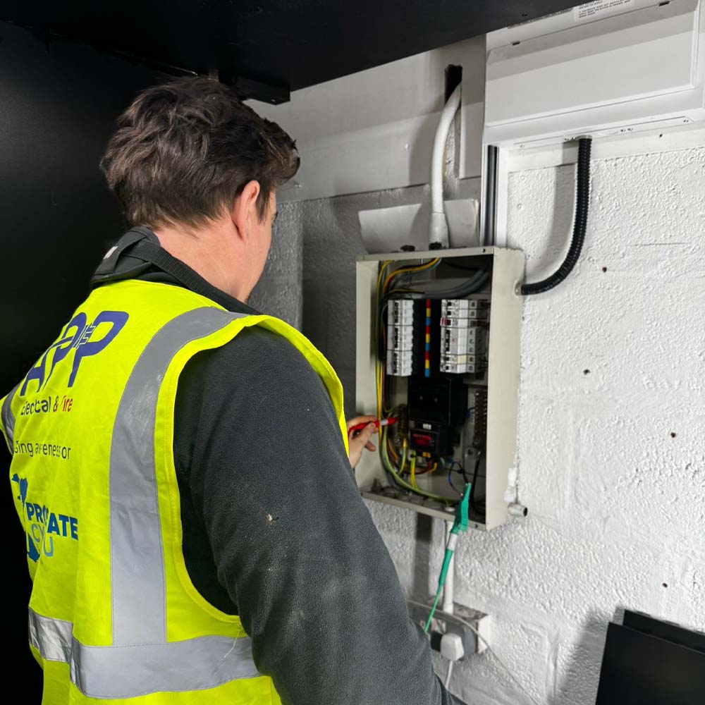 Commercial consumer unit installation for south wales business by Andrew from APP Electrical.