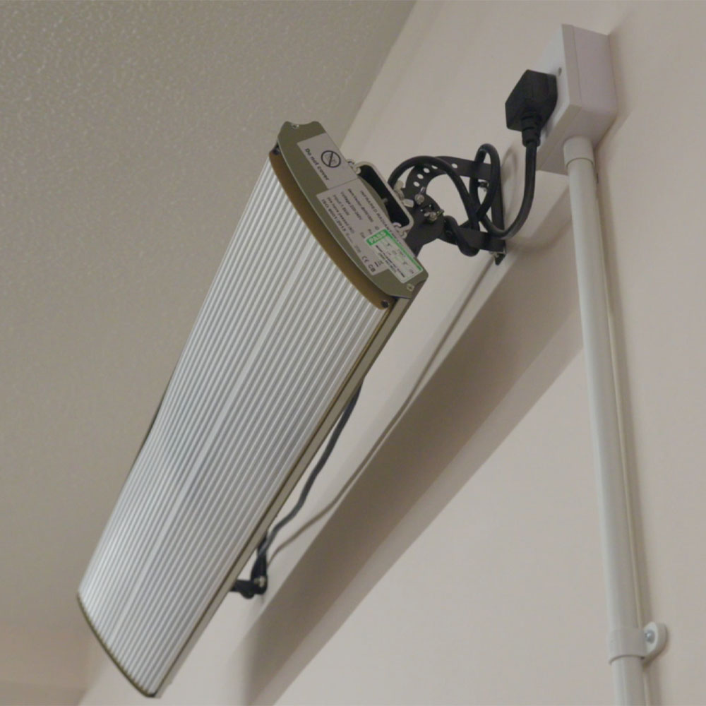 White infrared panel heating installed by APP Electrical inside of commercial property.