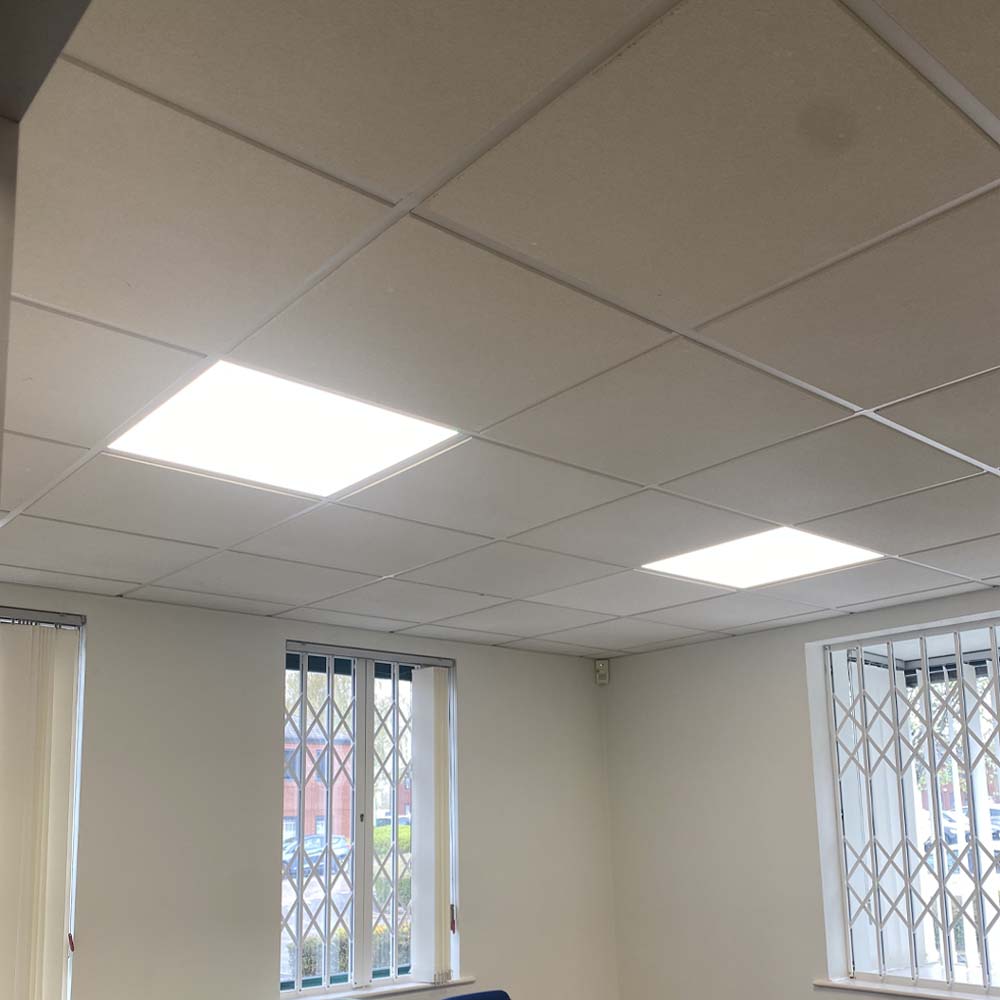 Office lighting installed by APP Electrical for south wales commercial business.