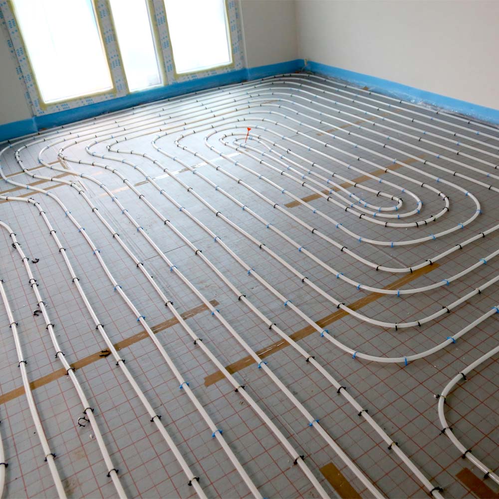 Underfloor heating installed inside of homeowner property.