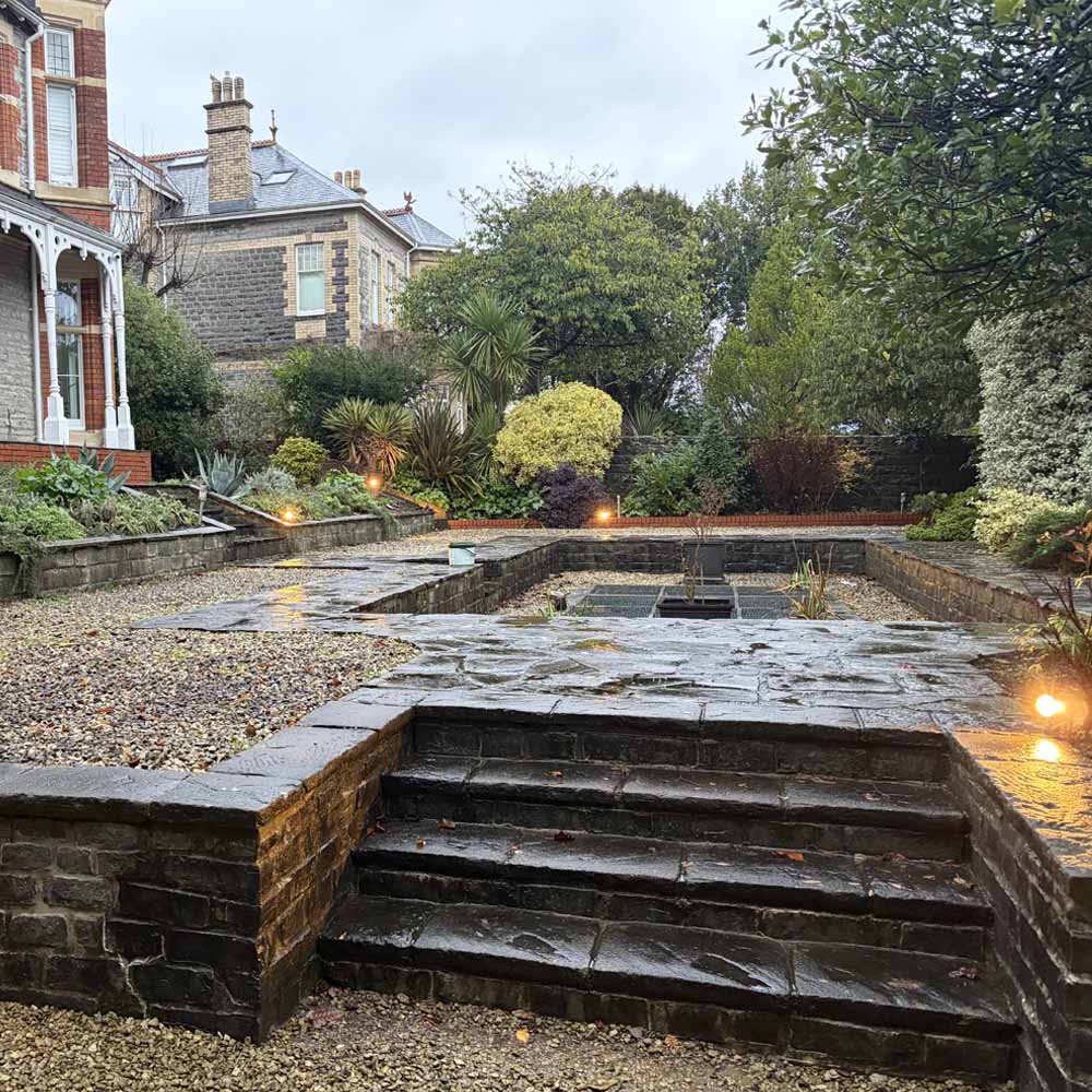 Garden lighting installation completed by APP Electrical.