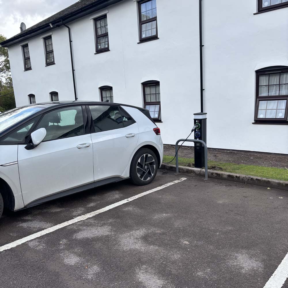 EV Charging point installed in South Wales by APP Electrical.