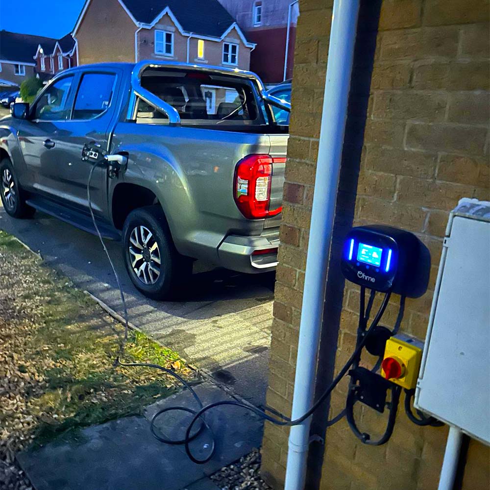 Electric truck charging at newly installed EV charging station installed by APP Electrical.